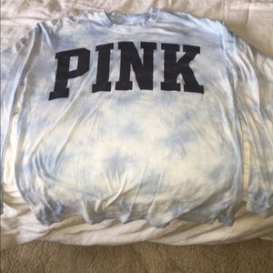 Tie dye light blue long sleeved shirt